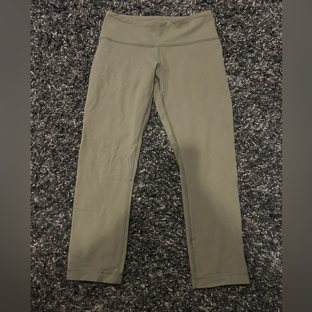 Olive Green Lululemon Crop Leggings